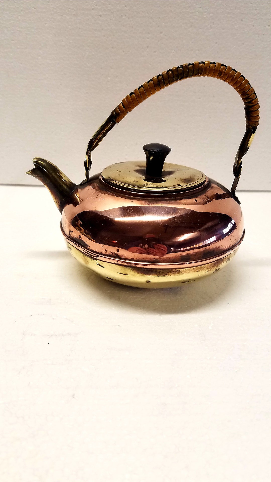 Vintage Copper & Brass Teapot Kettle Made in Holland Small One Etsy