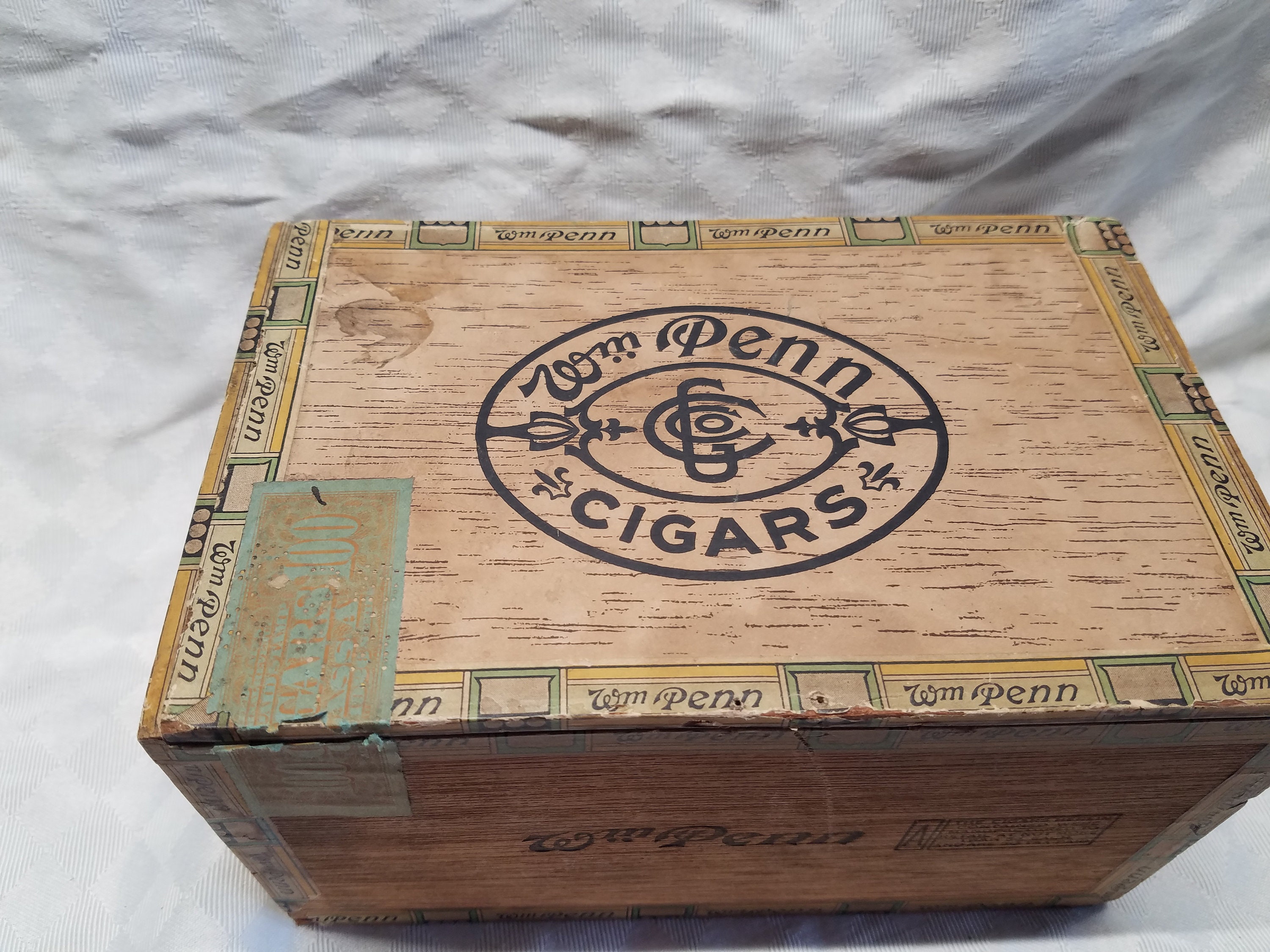 Vintage William Penn Wooden Cigar Box Etsy