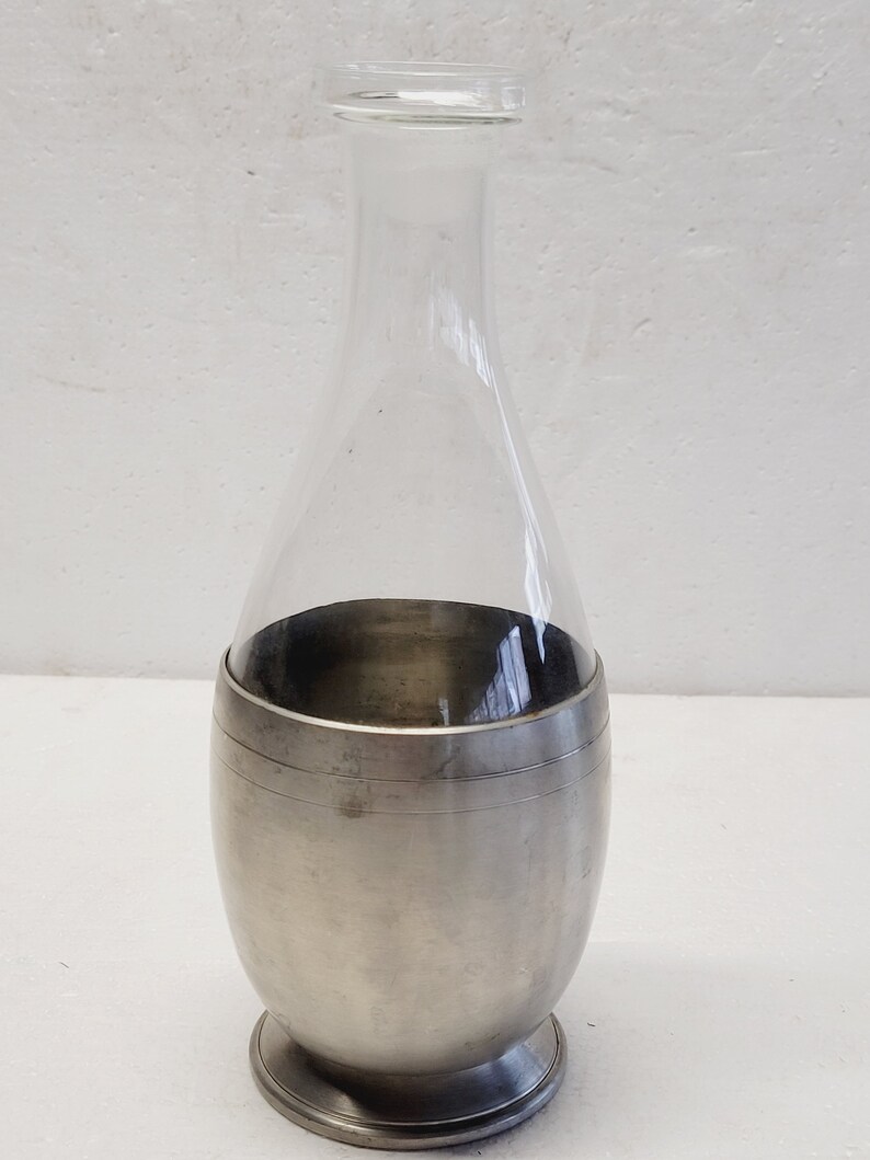 Vintage Colonial Pewter and Flower Glass Vase by Boardman 307 Etsy