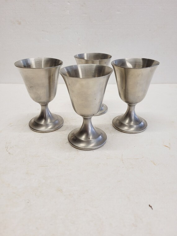 Vintage Pewter Cup collection 4 pcs. Etsy