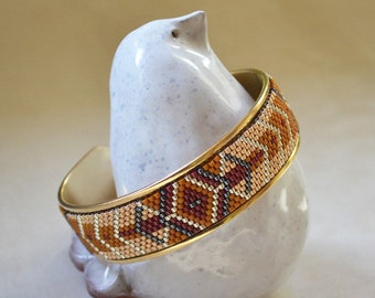 Gold Tone Beaded Cuff