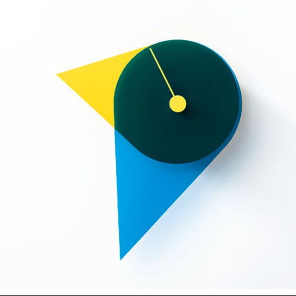 Birdy Wall Clock (Yellow/Blue Tr)