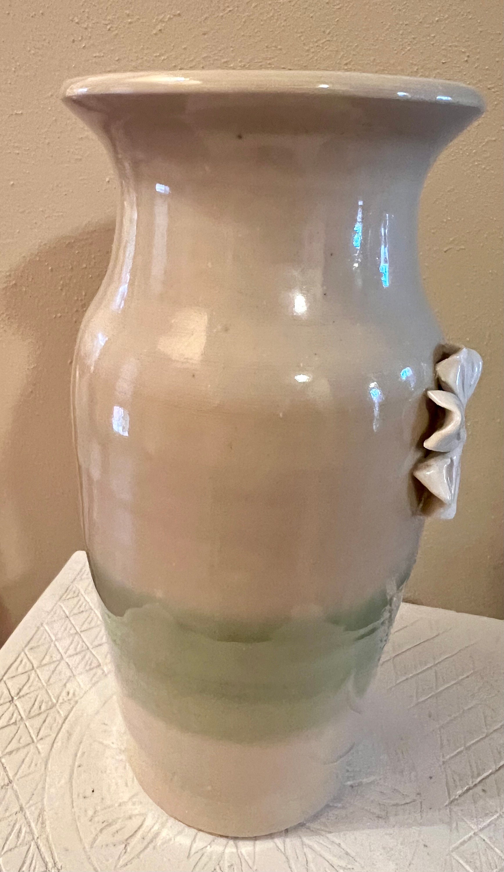 Art Pottery Vase Hand Thrown Flower Vases Striped Wildflowers Two Toned ...