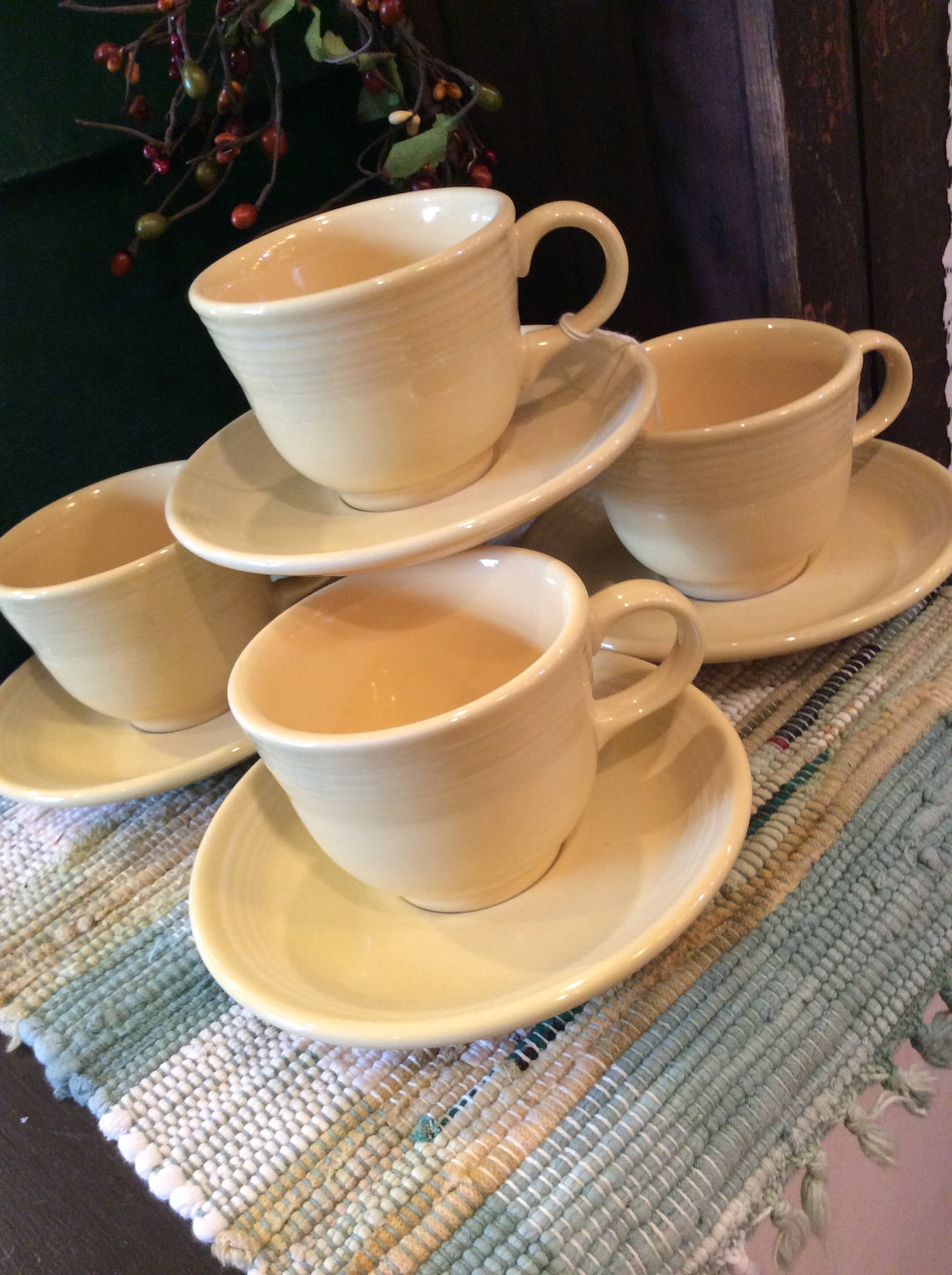 Fiesta Yellow Cups and Saucers/tea Set/homer Laughlin Etsy