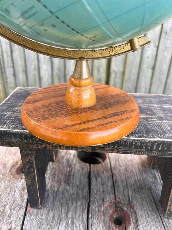 Vintage Crams Imperial World Globe With Wood Base Globes Tabletop