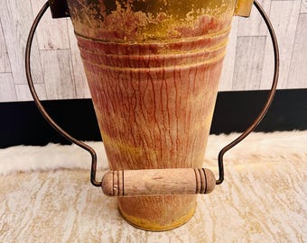 Rustic Ash Bucket Antique Copper Pail Bucket Rustic Home Decor Ash Water Berry Milk Pail ...