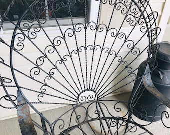John Salterini Vintage Wrought Iron Peacock Rocking Chair Mid