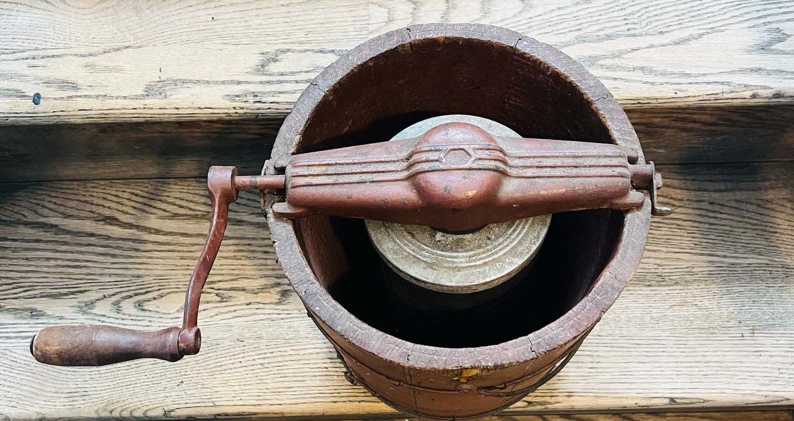 Antique Hand Churn Ice Cream Maker/wooden Ice Cream Etsy