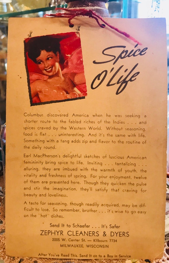 Earl Macpherson Artist's Sketch Pad Calendar Wwii/pin up Girls