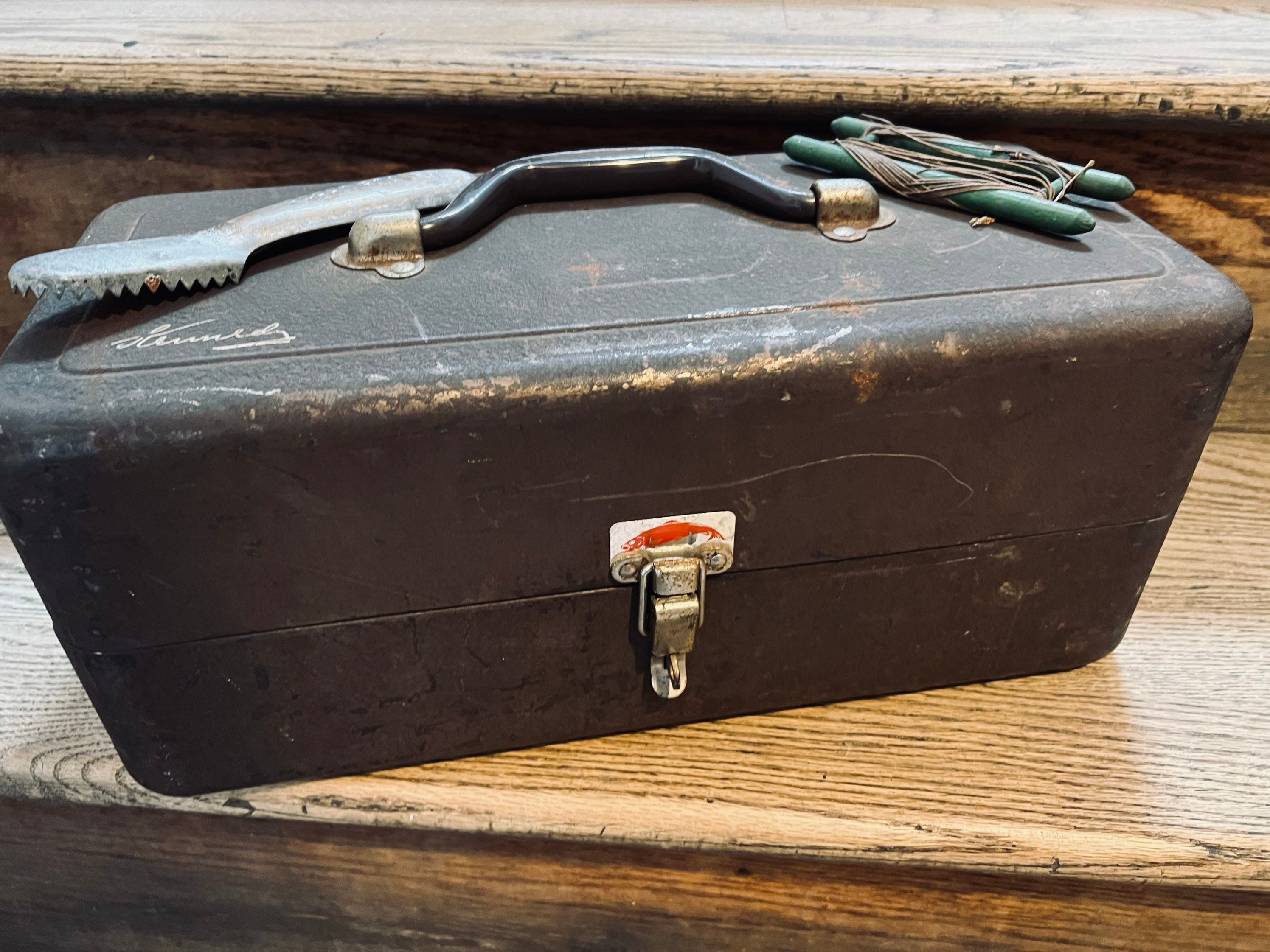 Vintage Kennedy Tackle Box Industrial Decor Fishing Metal Storage