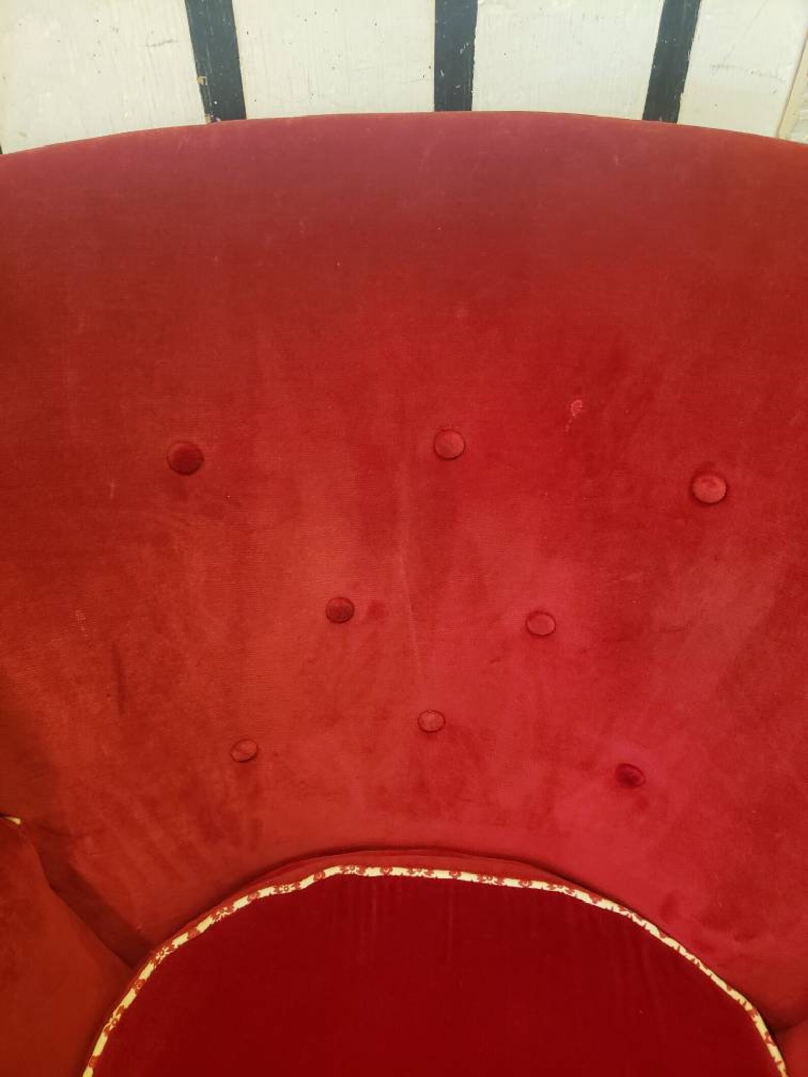 Red Velvet Upholstered Chair with Ruffled Skirt Chairs Gothic Etsy