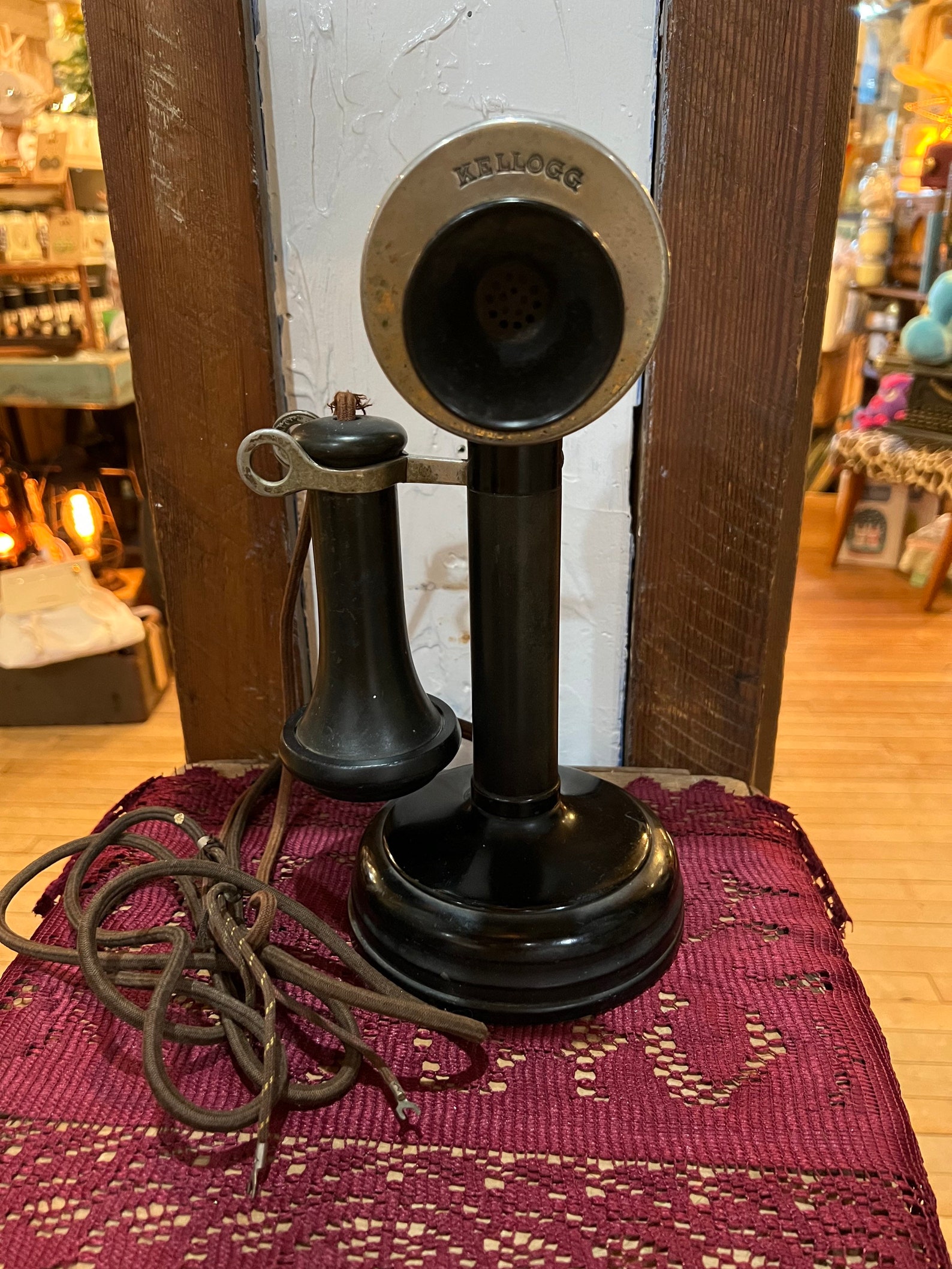 Antique Kellogg Candlestick Telephone Black Candlestick Etsy