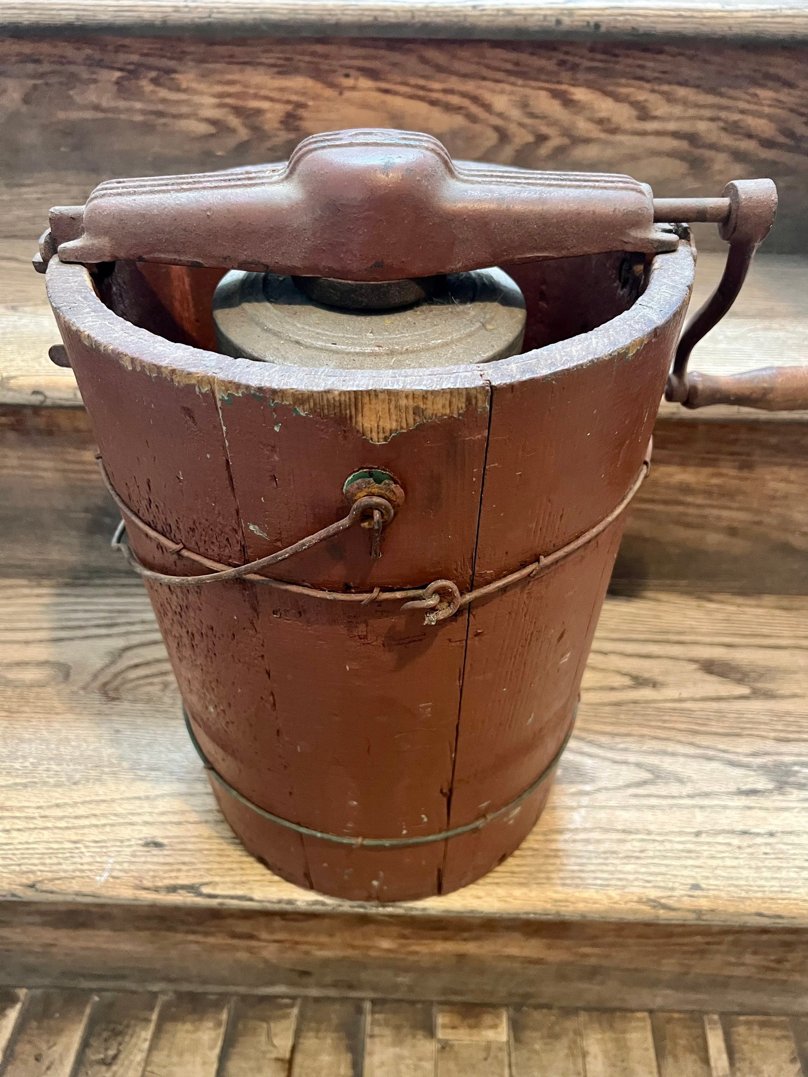 Antique Hand Churn Ice Cream Maker/wooden Ice Cream Etsy