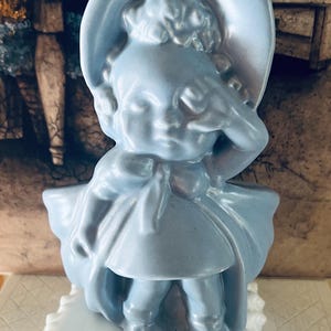 Baby Girl Crying Planter Blue Bonnet Vintage Pottery Succulent Planters ...