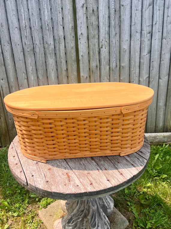 Extra Large Longaberger Workload Basket With Liner and Hard Top