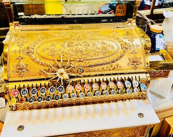 Antique National Cash Register NCR Solid Brass with Marble General Store Decor Home Bar Barbershop Wedding Retail Store Display Banks