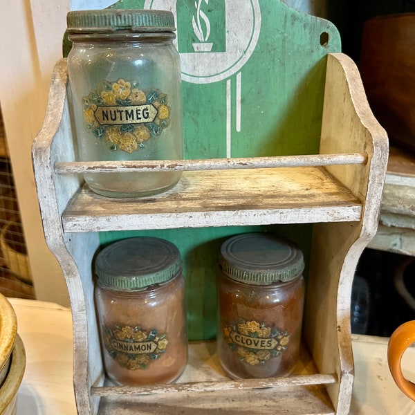 Antique Wooden Kitchen Shelf Etsy