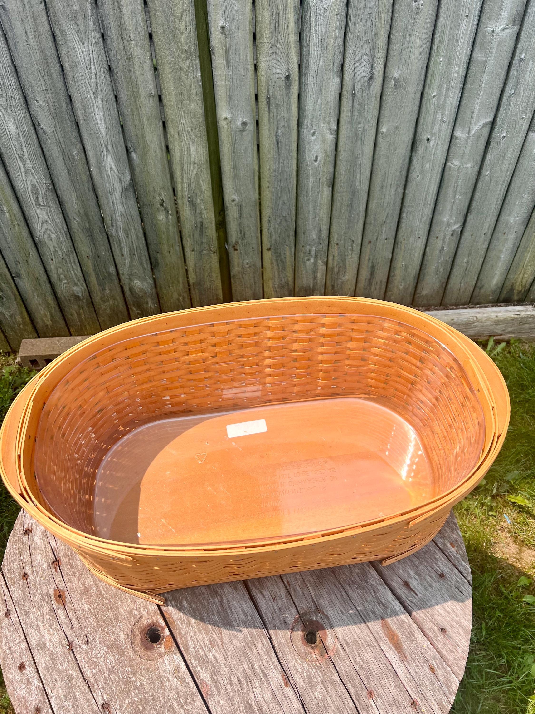 Extra Large Longaberger Workload Basket With Liner and Hard Top