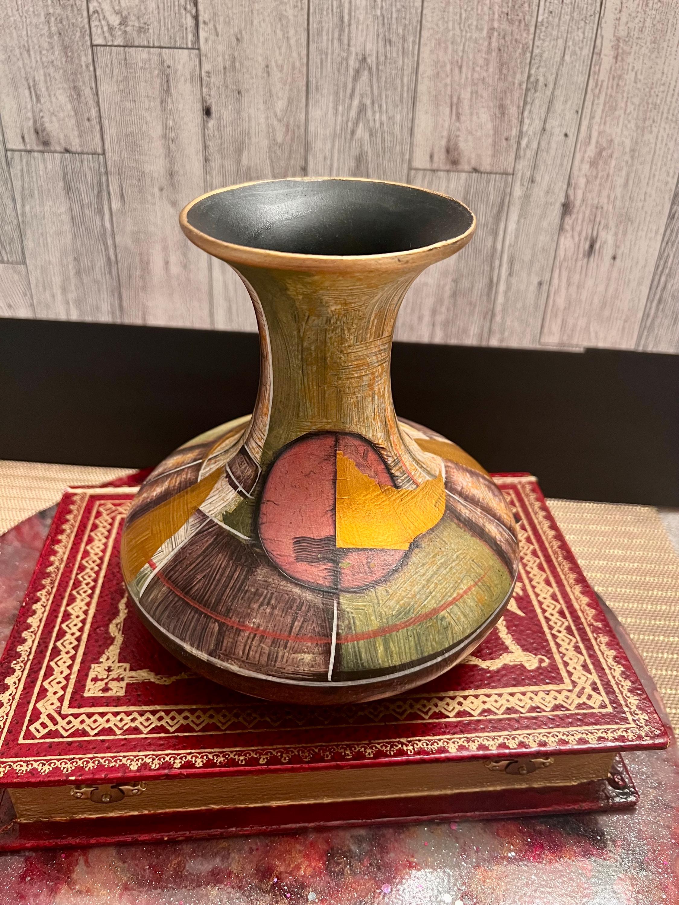 Mid Century Modern Vase MCM Abstract Art Decorative Home Decor