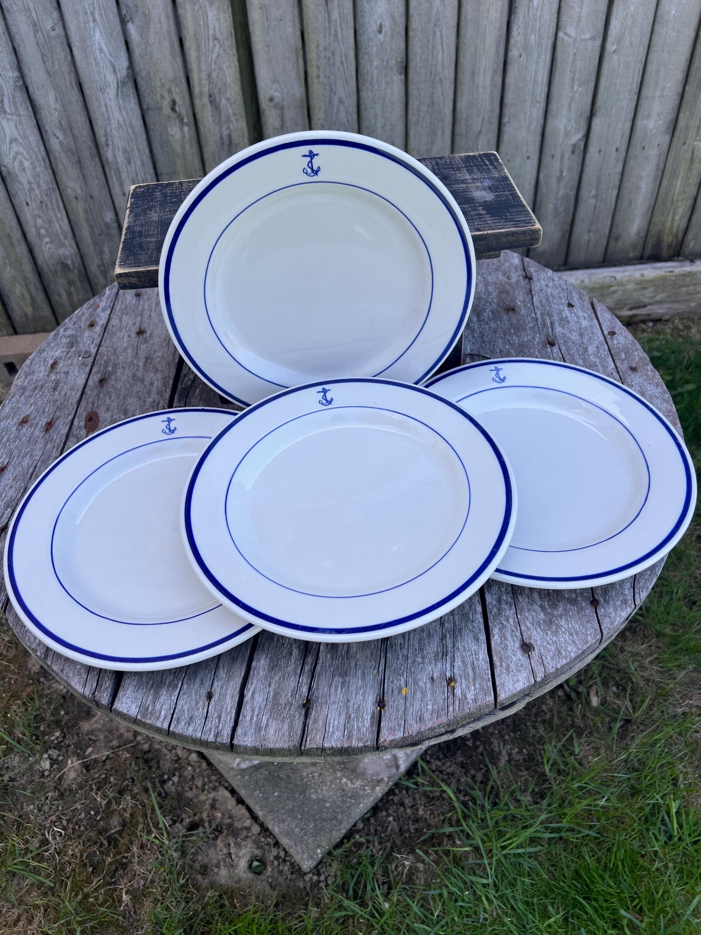 Jackson China Navy Wardroom Restaurant Dinner Plates With Fouled