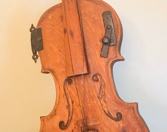Wooden Violin Folk Art Hand Made Wood Violins Wedding Decor Wall Home Photography Props Music Memorabilia Musical String Instruments Rustic