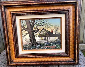 Authentic Original H. Hargrove Serigraph on Canvas Old Cleaners