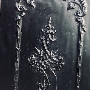 Early Antique Cast Iron Fireback Panel Art Decor Architectural Salvage Antique Fireplace Accessories Country Cottage Victorian Home Cabin