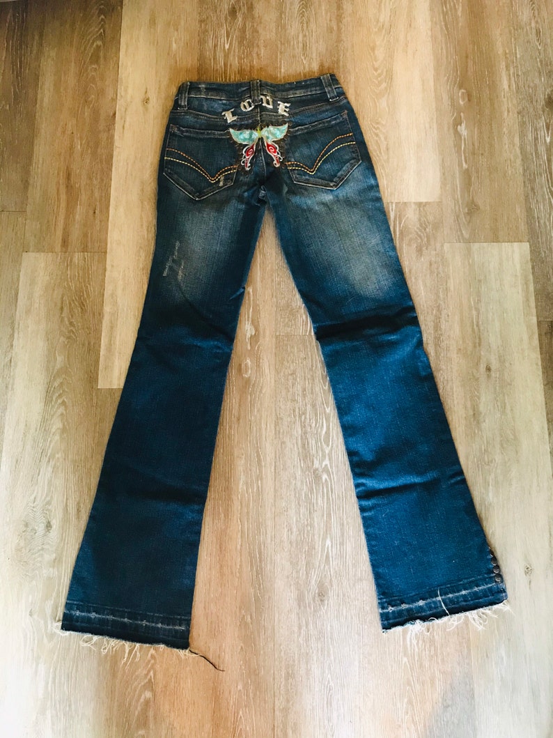 Jeans Vintage Jeans Younique Embroidered Jeans Hippie Boho - Etsy