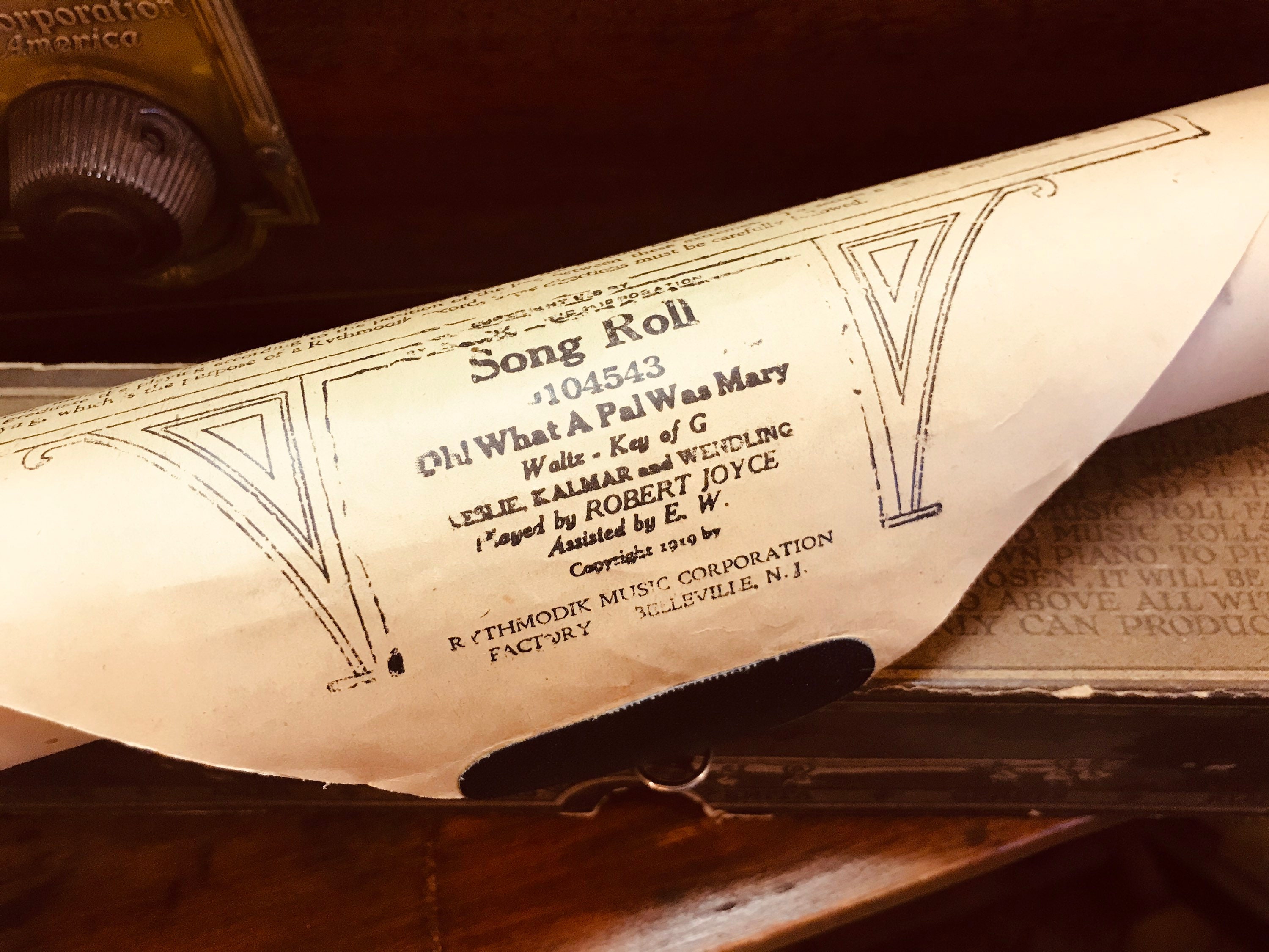 player piano roll paper by the roll / vintage reclaimed art collage ju –  shopjunket