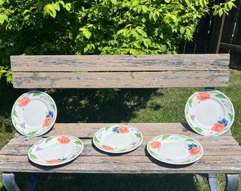 Villeroy and Boch Amapola Dinner Plates Flower Plate Bright Colors Spring Summer Serveware Mix Match China Made in Germany Wedding Decor