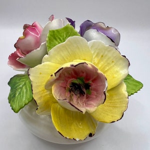 Vintage Porcelain Flower Figurine Aristocrat England Floral Knick Knack Wedding Decor Fine Bone China Flowers