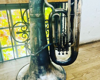 Antique Tuba Frank Holton & Co Chicago Musical Home Decor Display Tubas Music Instruments Photography Props Christmas