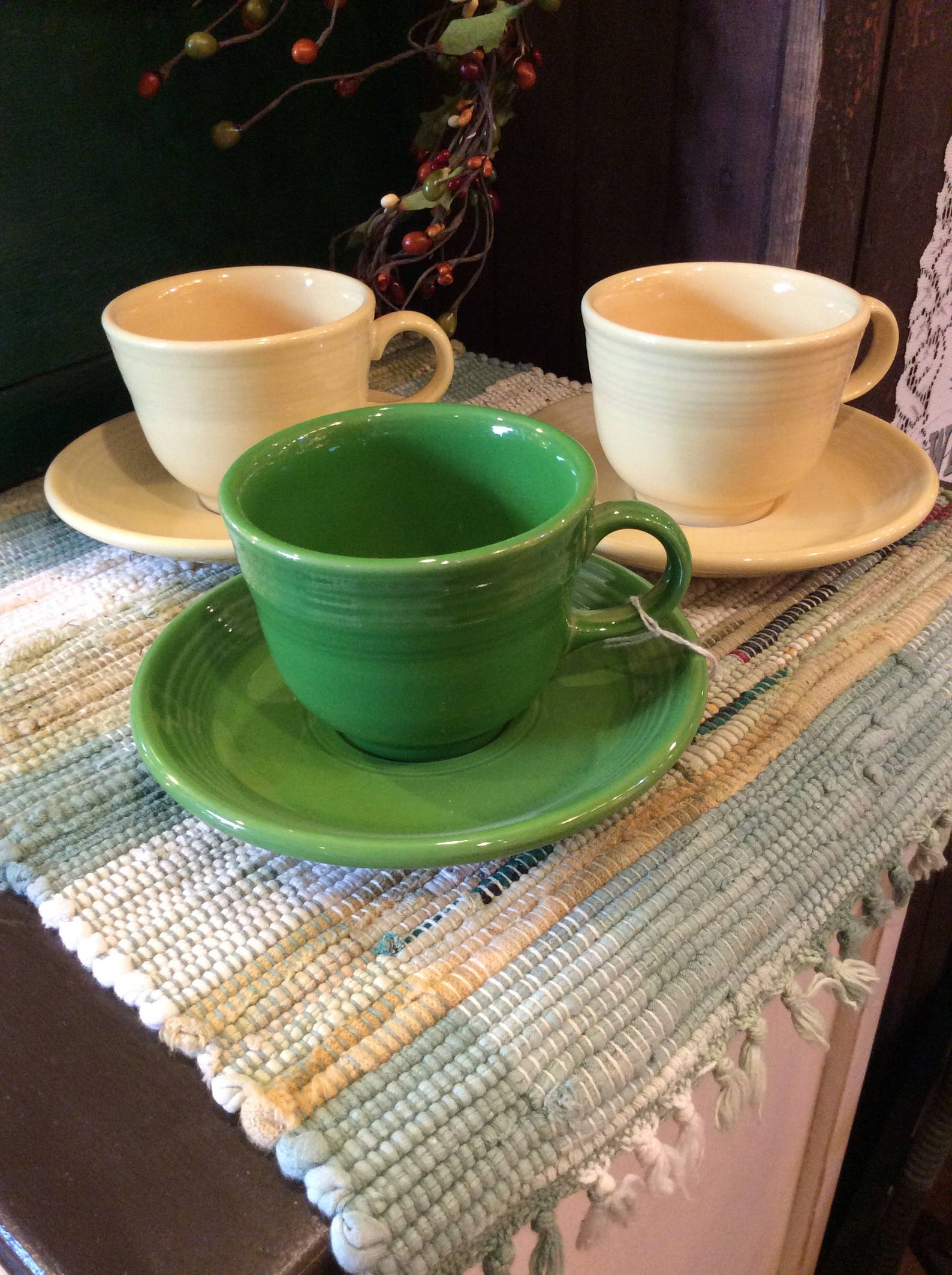 Fiesta Yellow Cups and Saucers/tea Set/homer Laughlin Etsy