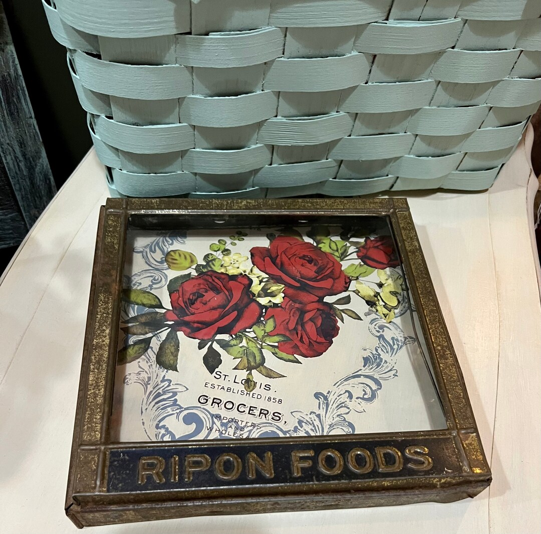 Ripon Foods Display Top Hinged to Open General Store Rustic Farmhouse