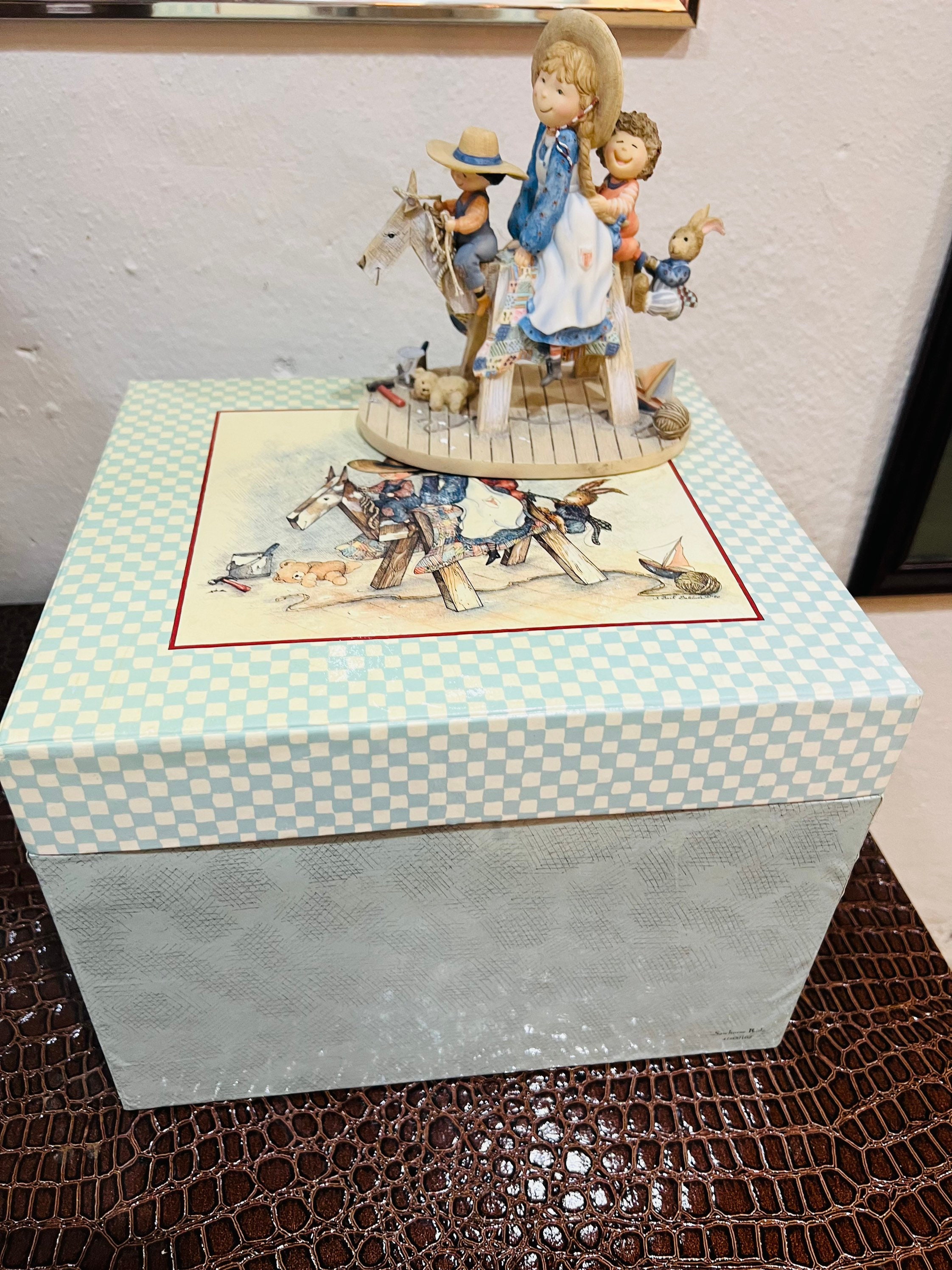 Special Friends Sawhorse Ride First Edition Sherri Buck Baldwin Lang Figurines Kids Playing Mothers Day Gifts Easter Gifts Home Decor Bunny
