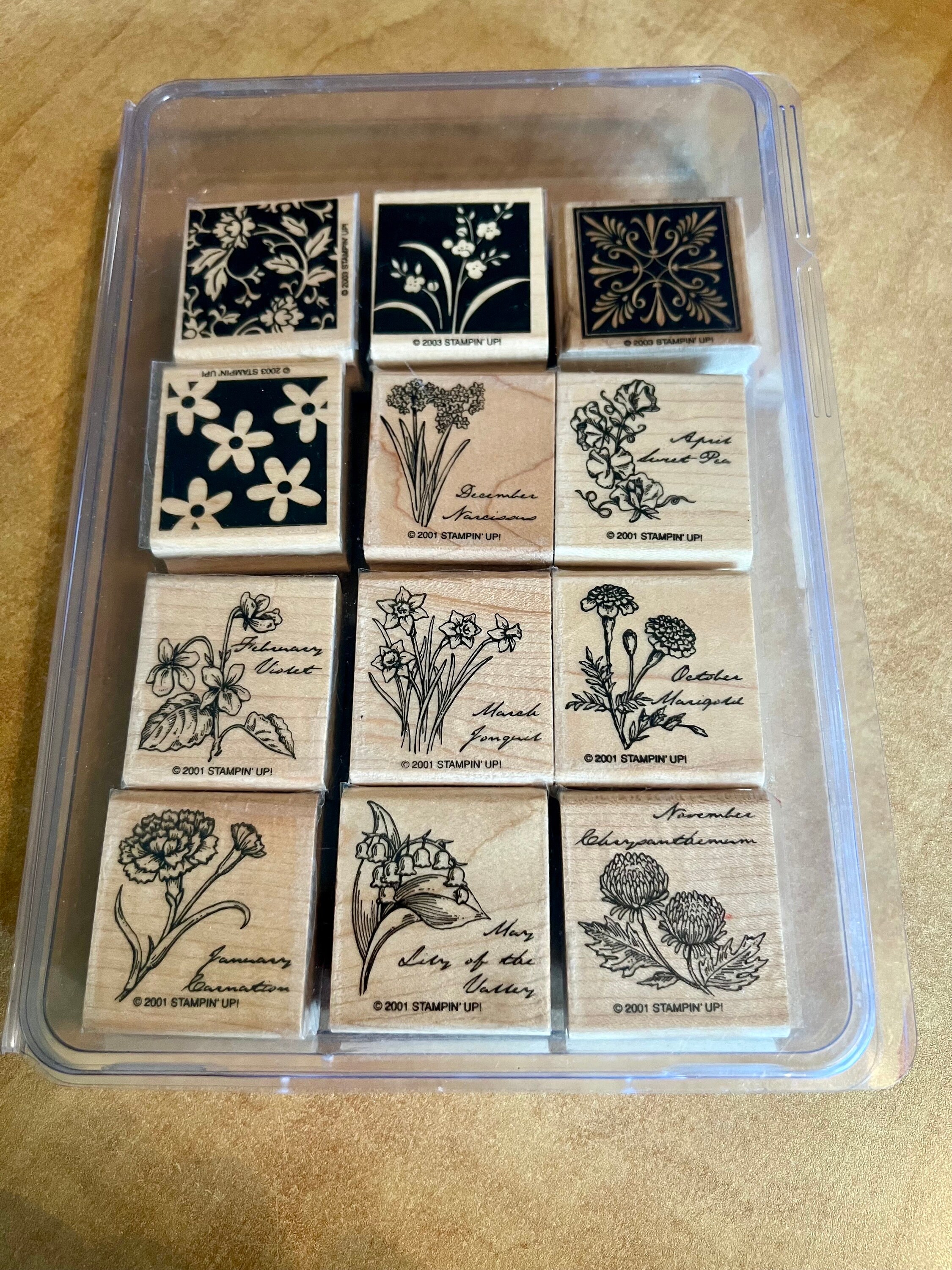 Stampin up Stamps Flower of the Month Kit Petal Prints Botanical ...