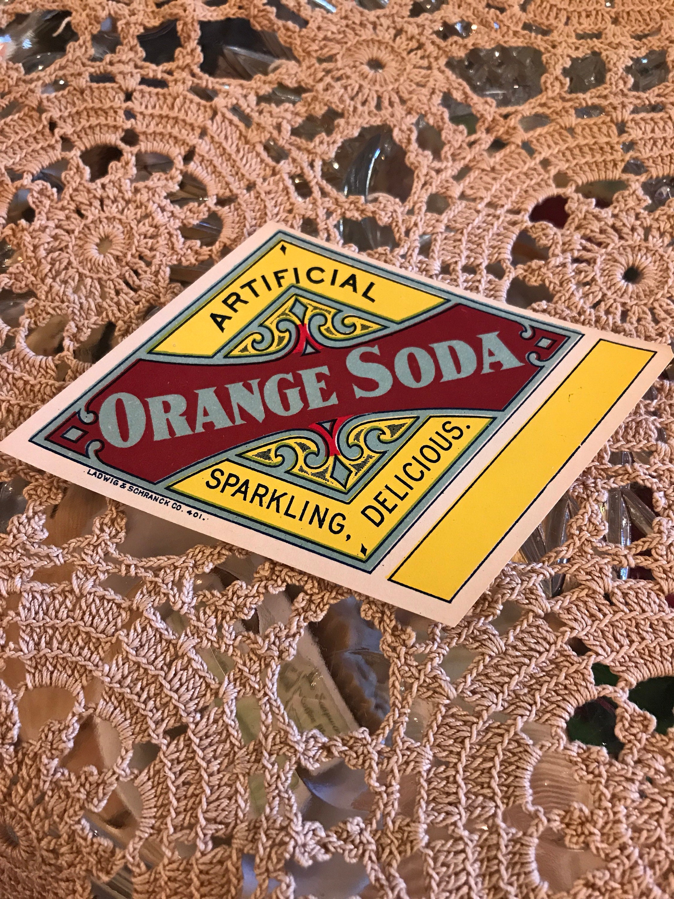 Vintage Orange Soda Label Ladwig & Schranck Co Bottling Co Scrapbooking ...