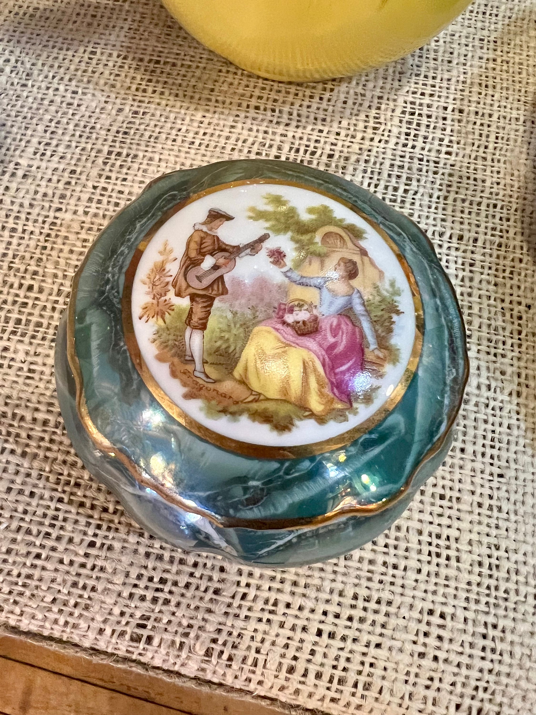Vintage Limoges France Trinket Box Covered Dish Ring Jewelry