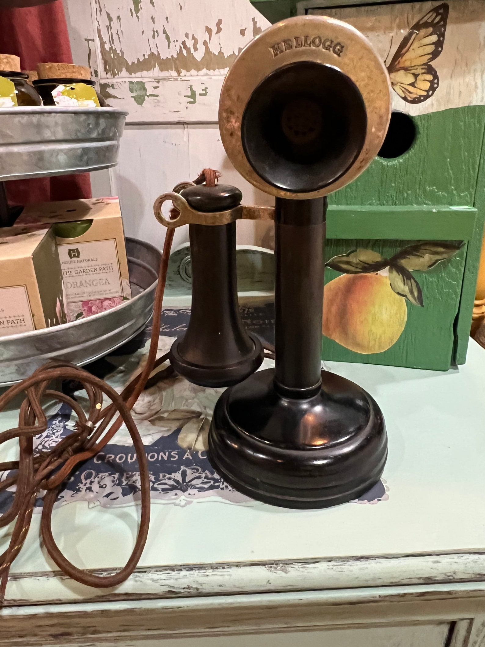 Antique Kellogg Candlestick Telephone Black Candlestick Etsy