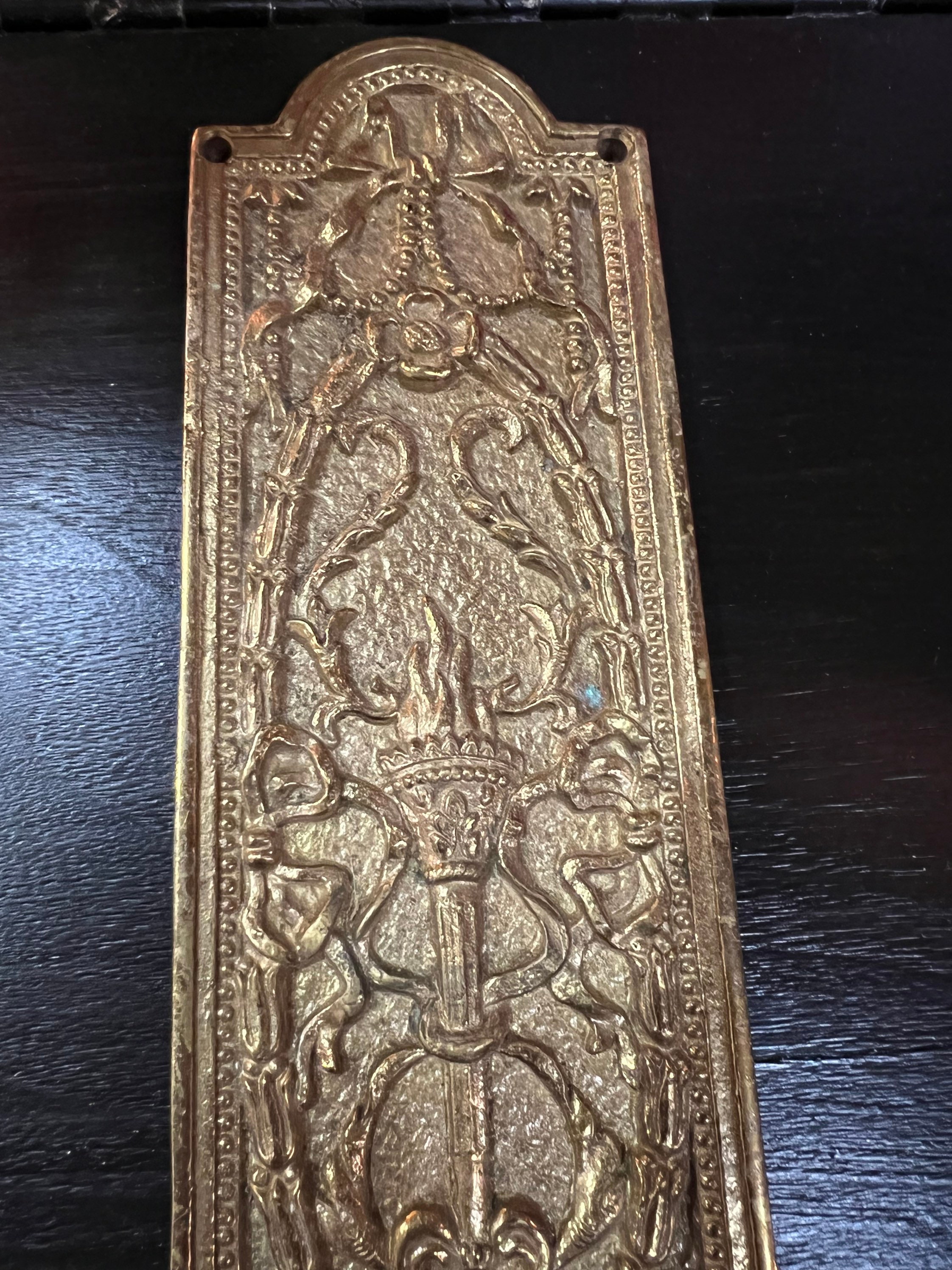 Harper Plaque Poussée 400mm | Laiton Ancien | Matériel Porte
