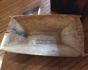 Dough Bowl Antique Primitive Trencher Copper Wood Bowls Rustic Farmhouse Home Decor Table Centerpiece Wedding Display Rustic Large