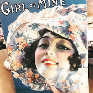 Vintage sheet music/Girl of Mine by Harold Freeman/vintage emphemera/Art/Gallery Wall Art/Music Notes/Piano Music