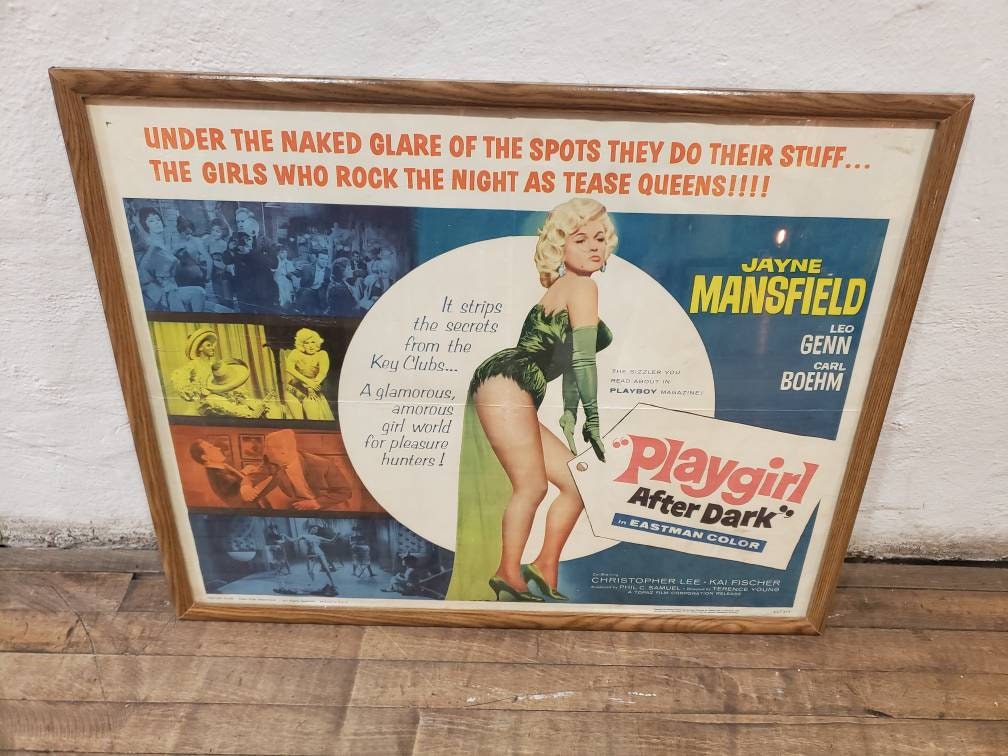 Vintage Movie Poster Playgirl After Dark Jayne Mansfield Playboy Magazine Memorabilia HOLLYWOOD Glam Home Cinema 1960s Film Posters
