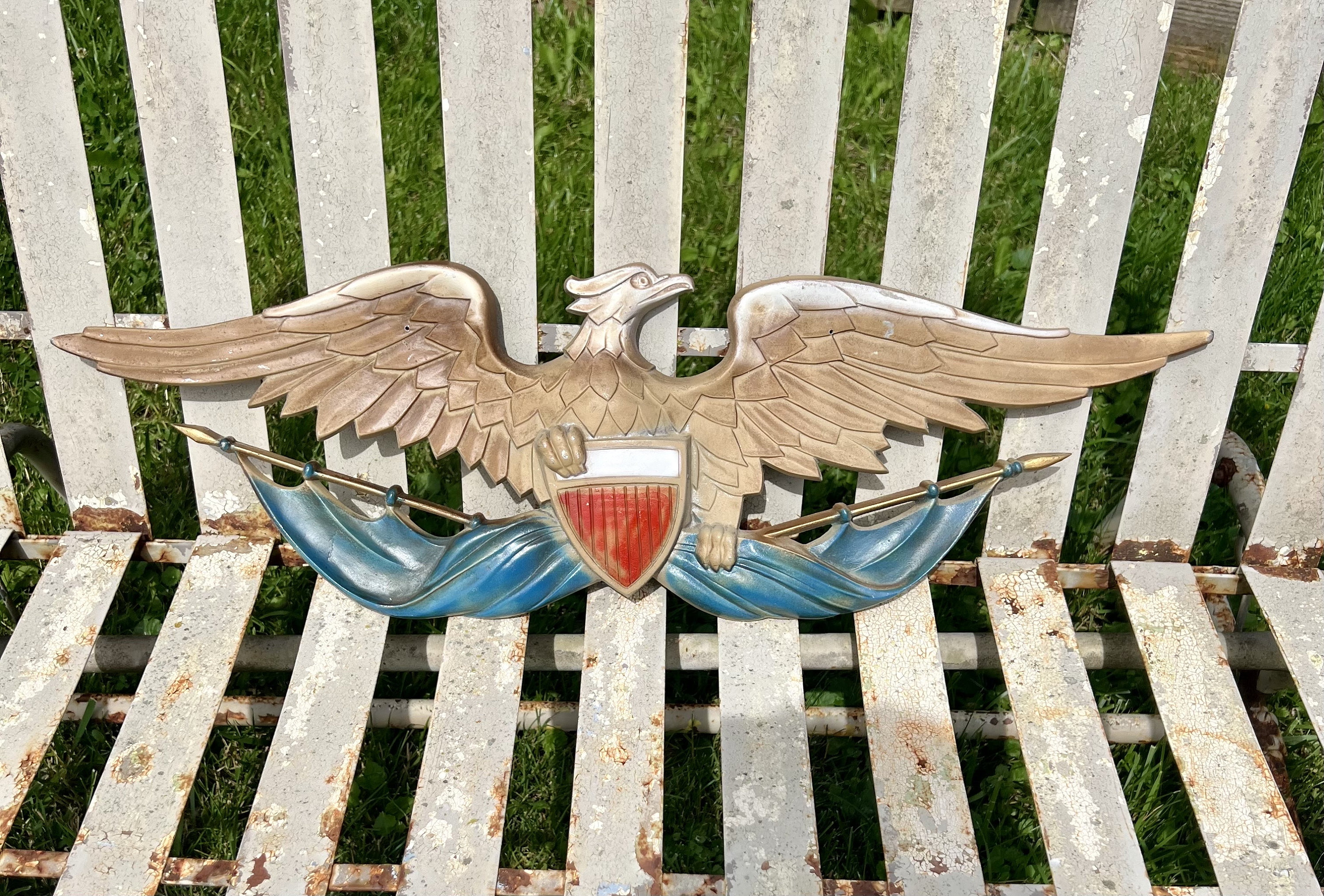 Vintage Eagle Wall Plaque Sexton Cast Metal Eagles Patriotic