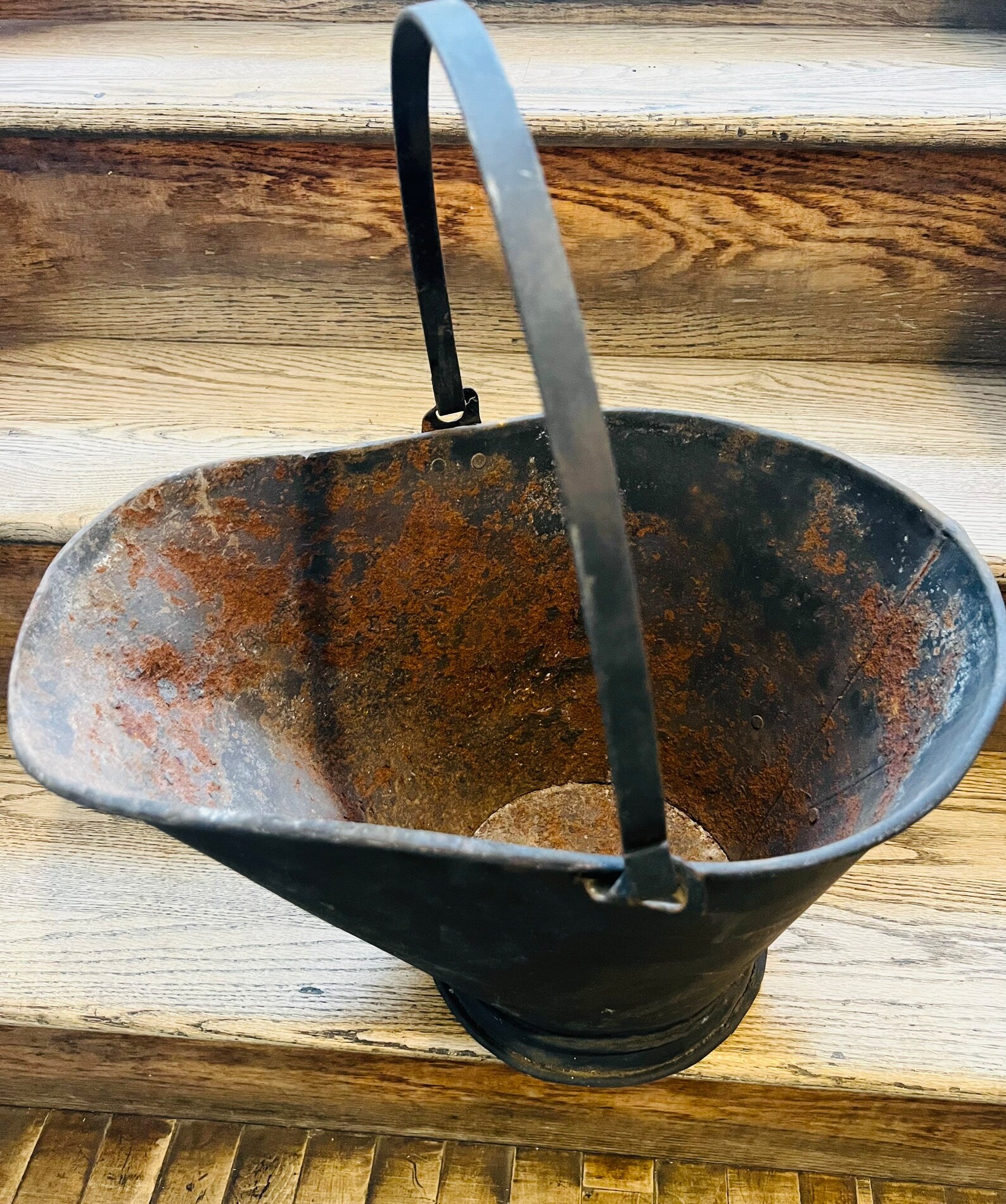Vintage Coal Ash Bucket/primitive Fireplace Bucket Ash Etsy