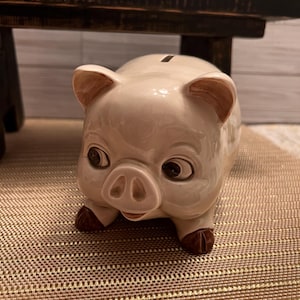 Vintage Piggy Bank OMC Otagiri Japan Porcelain Banks Gift Ideas