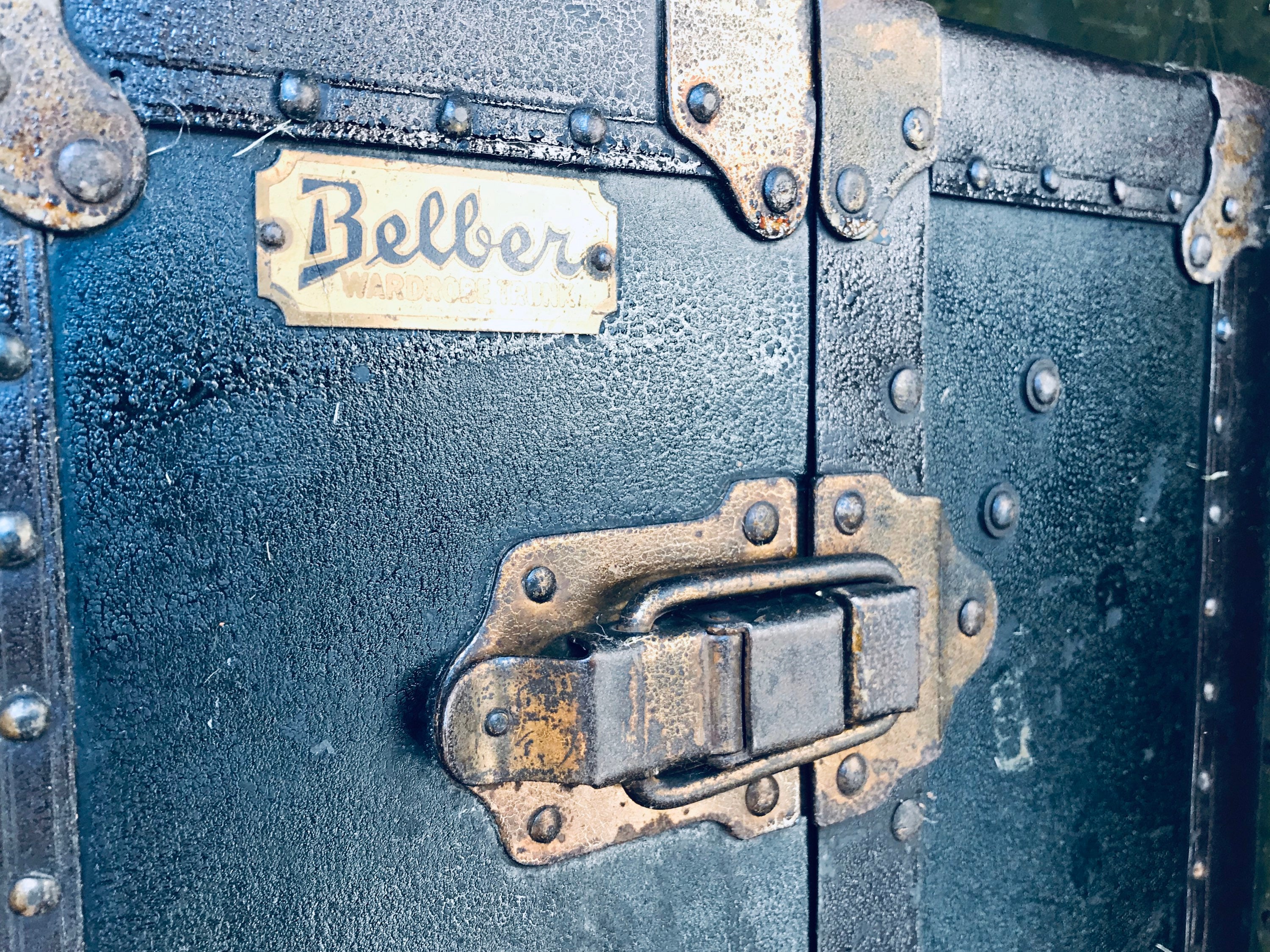 Belber Wardrobe Trunk Antique Steamer Suitcase Industrial Home 