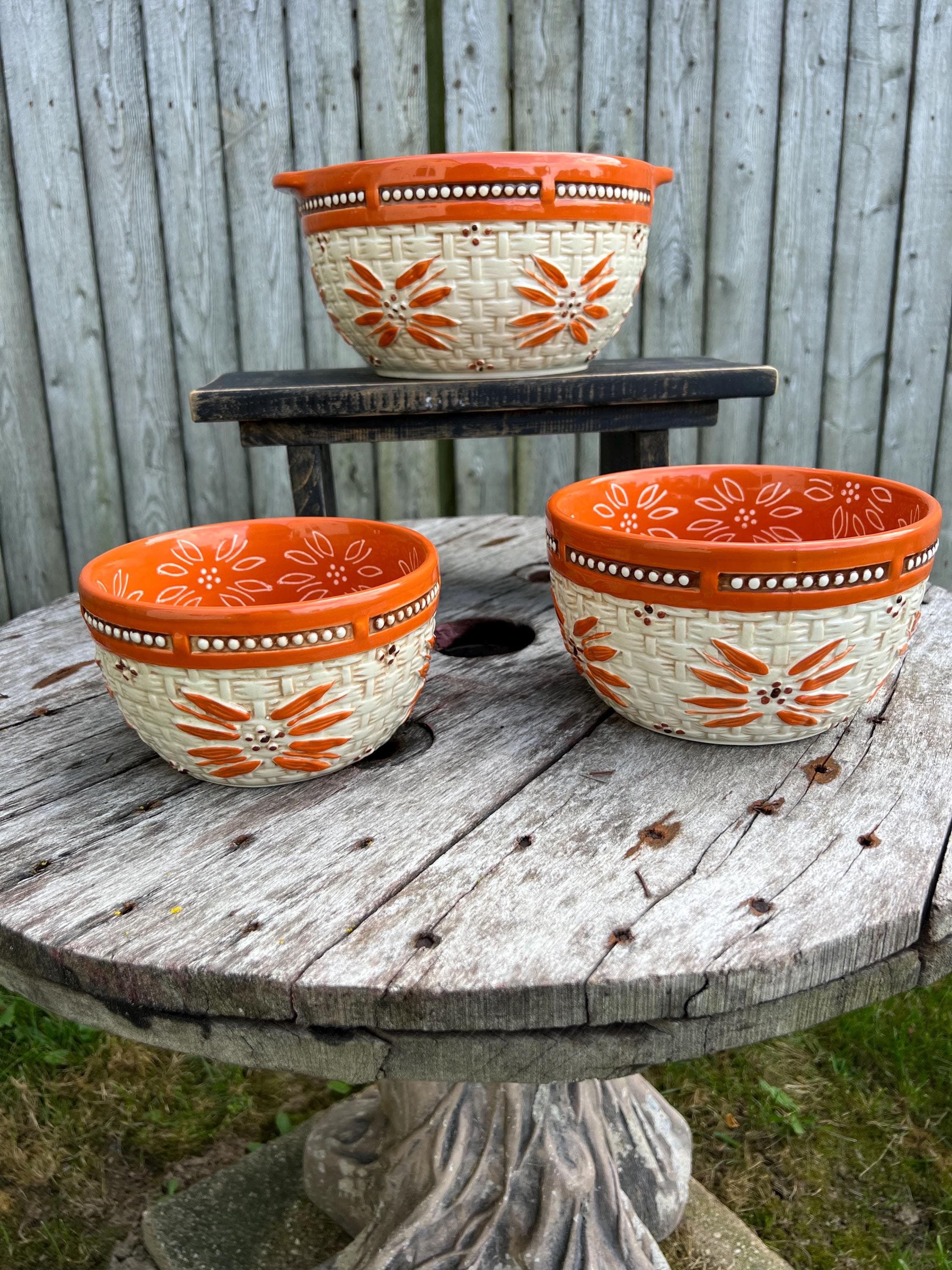 Temptations Old World by Tara Mixing Bowl Set Old World Orange