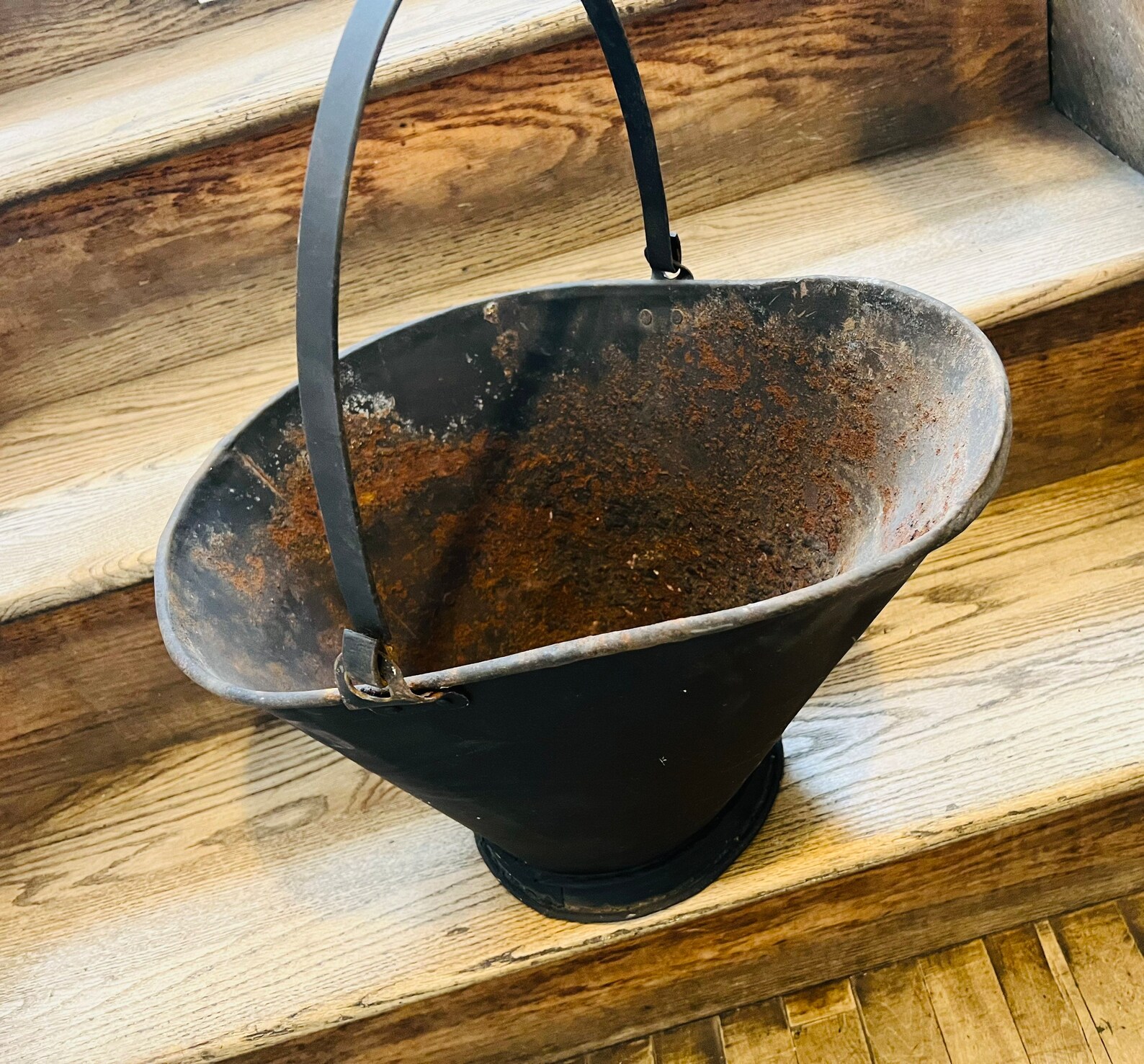 Vintage Coal Ash Bucket/primitive Fireplace Bucket Ash Etsy