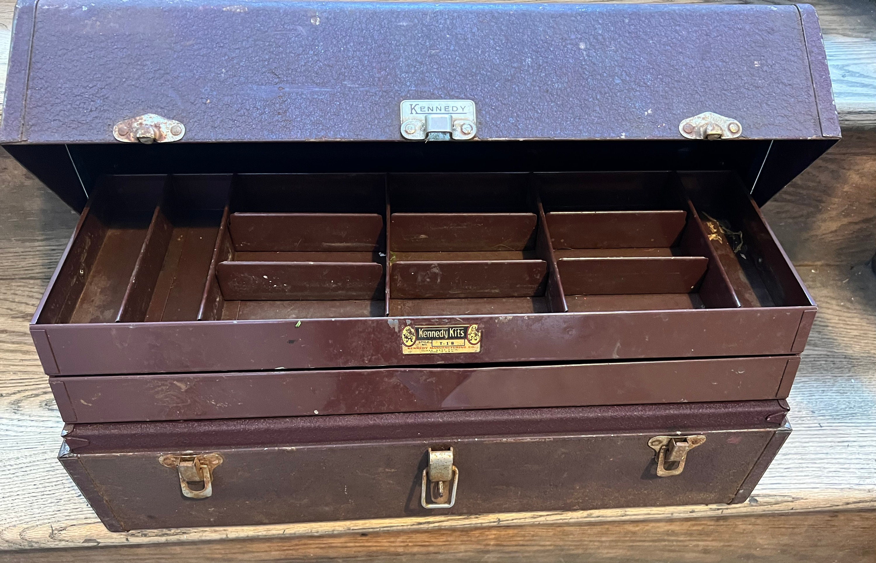 Vintage Kennedy Tackle Box Industrial Decor Fishing Metal Storage